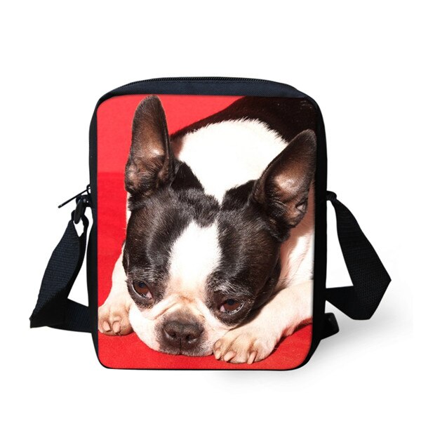 FORUDESIGNS-Bolsa de mensajero con de perro Pug para hombre y mujer, Mini bandolera de poliéster, informal, portátil, para niños y niñas: Z1481E