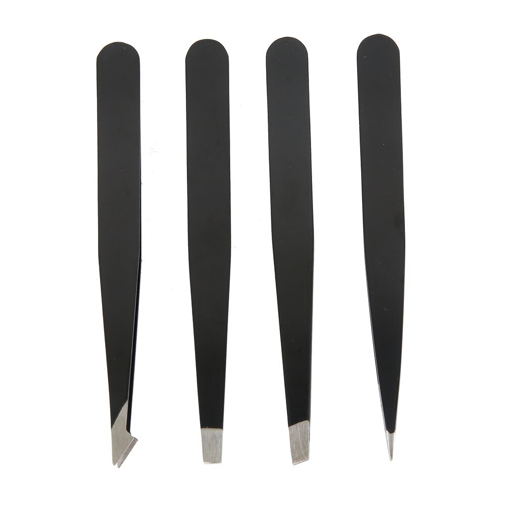 4 stücke Professionelle Edelstahl Präzision Pinzette für Augenbrauen Zupfen Punkt Spitze/Slant Tipp/Flache Spitze Haar Entfernung make-up-Tools