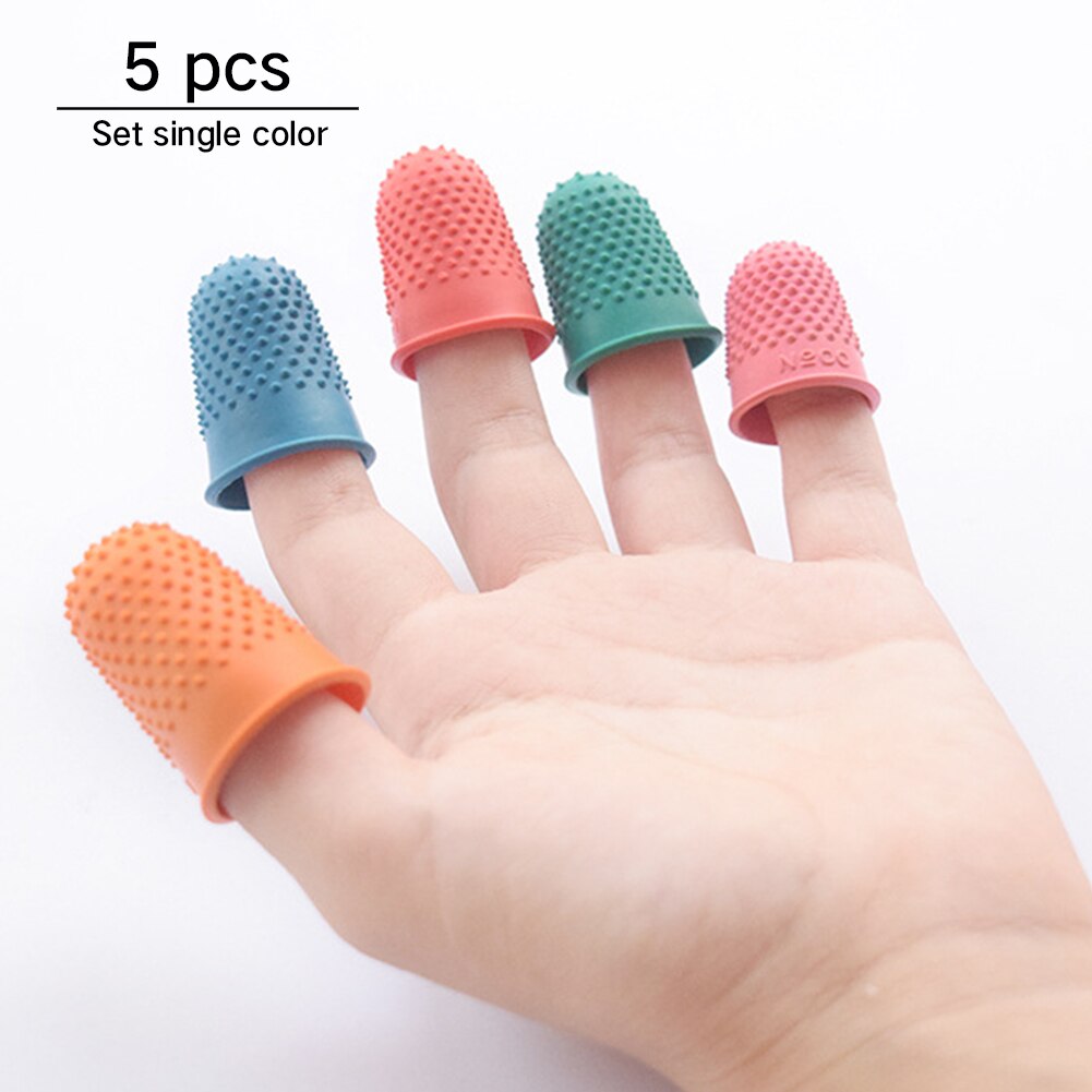 5 stk / parti skridsikker beskyttende fingerspids sybeskytter tæller quilter gummibold fingerbøl håndarbejde fingerspids  #63