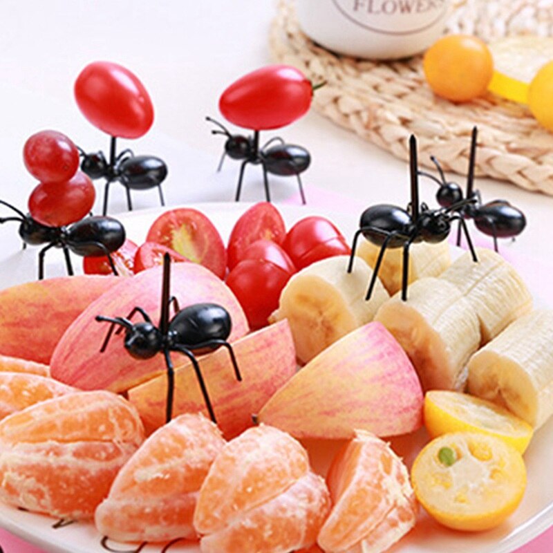12 unids/lote frutas palillo cena hormigas en forma de elegir pastel snacks postres tenedores casa cocina Gadgets vajilla