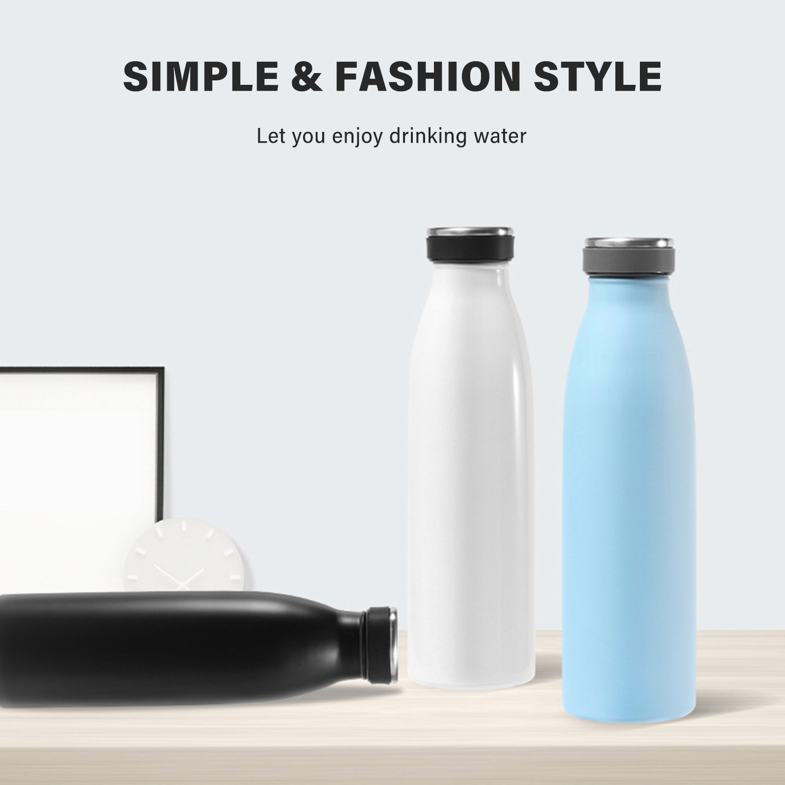 Vakuumflaska 304 rostfritt stål läckagesäker bärbar lättviktig 500ml termosflaska isoleringsflaska håller kaffe mjölk te