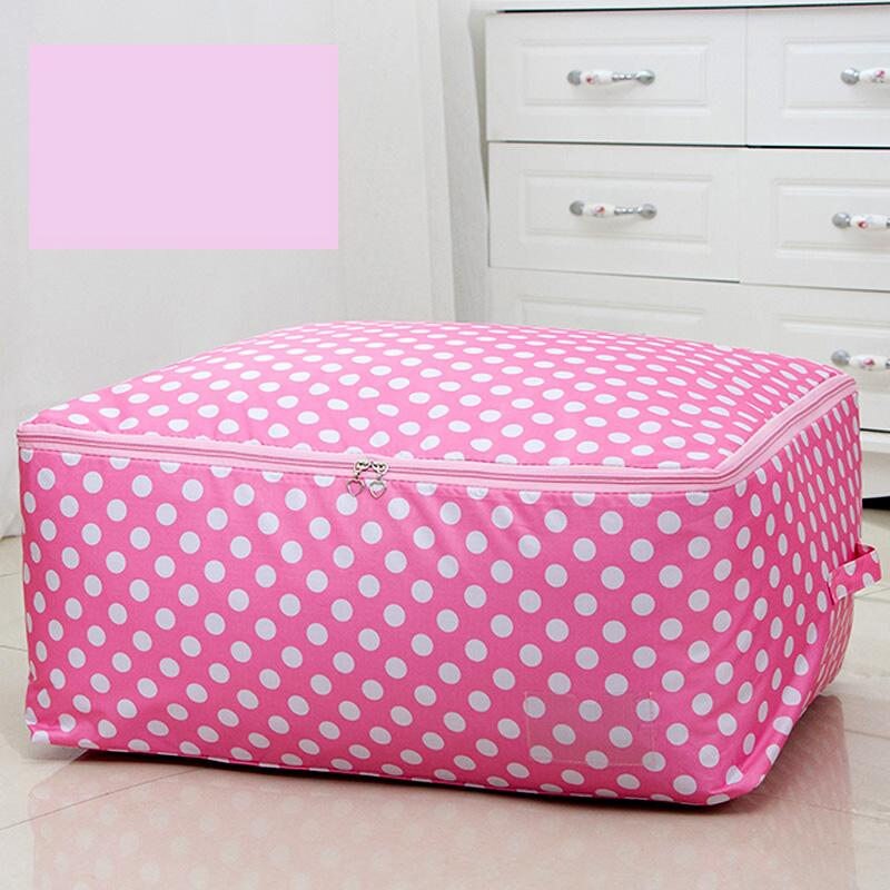 Halpa moderni pisteprintti vaatteiden säilytyspussi ml suurikokoinen oxford peittokaappi järjestäjä kontti organizador de armarios: Vaaleanpunainen piste / M noin 60 x 50 x 28cm