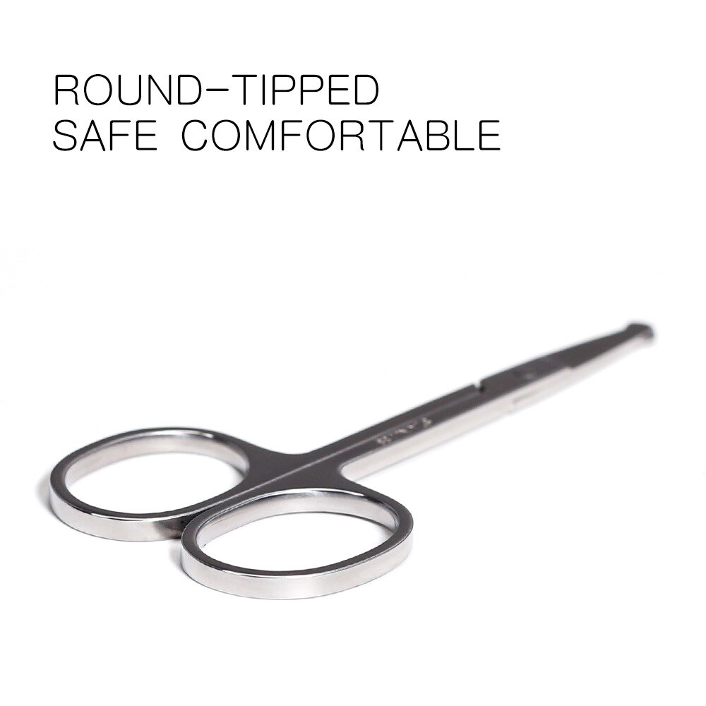3 pieces of stainless steel safety scissors set, moustache comb nose haircut and beard scissors men's care hair scissors