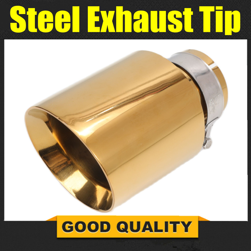 Car Stainless Steel Muffler Tip Exhaust System Universal Straight Gold Decoration Exhaust Pipe Mufflers For Akrapovic