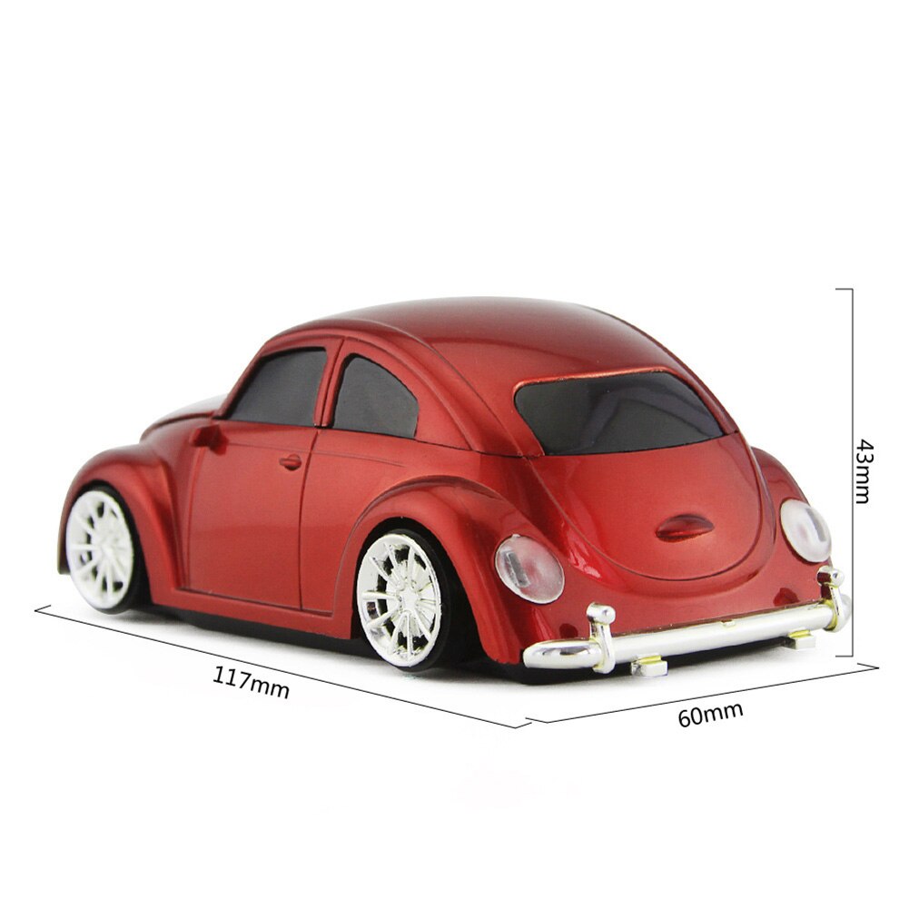 Coccinelle – souris de jeu ergonomique en forme de voiture, sans fil, 2.4GHz, avec récepteur, pour PC, ordinateur portable, pour garçons