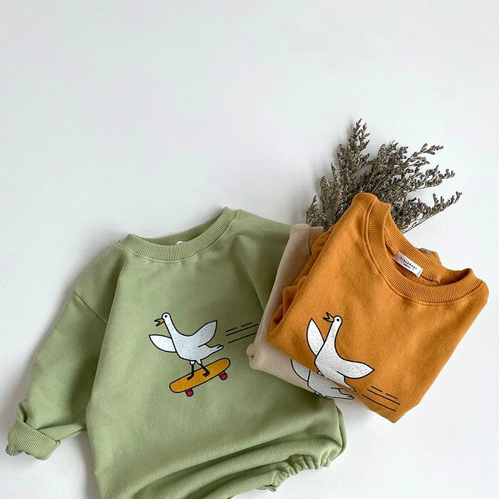 5127 -né bébé body automne Skateboard oie Onesies bébé fille une pièce vêtements à manches longues bébé garçon combinaison