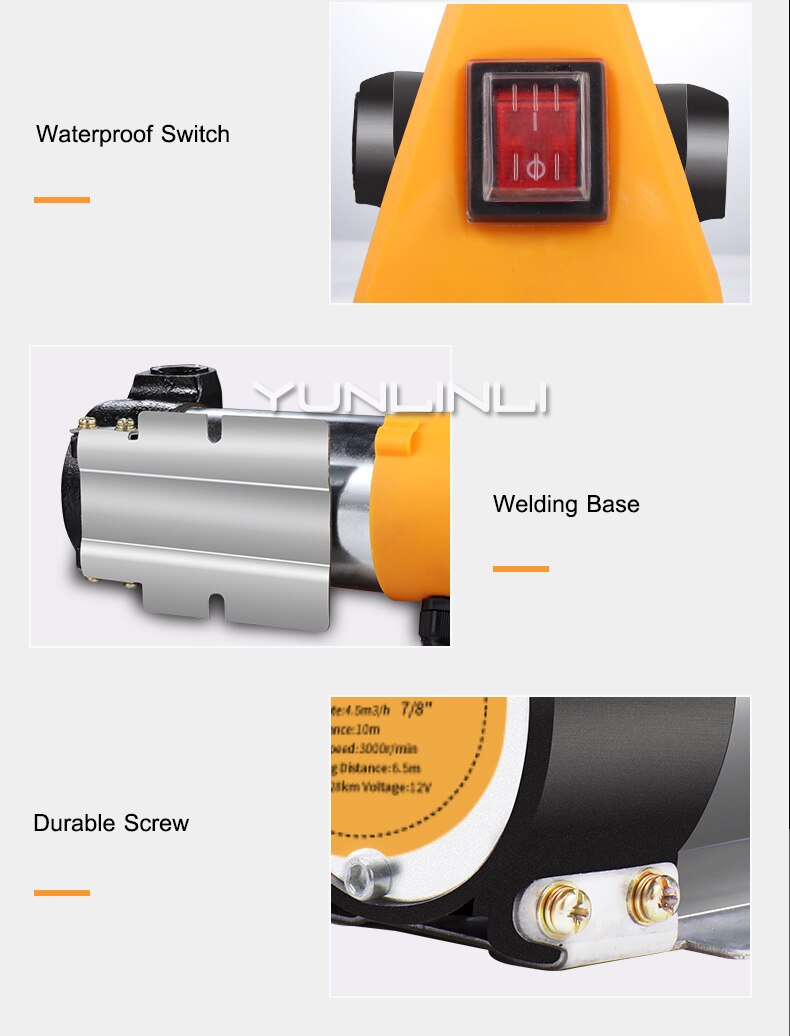 Fuel Transfer Pump 12V24V/380W 220V/500W Electric Auto Oil Transfer Pump DC / AC Kerosene Diesel Pump Tanker Oil Extractor