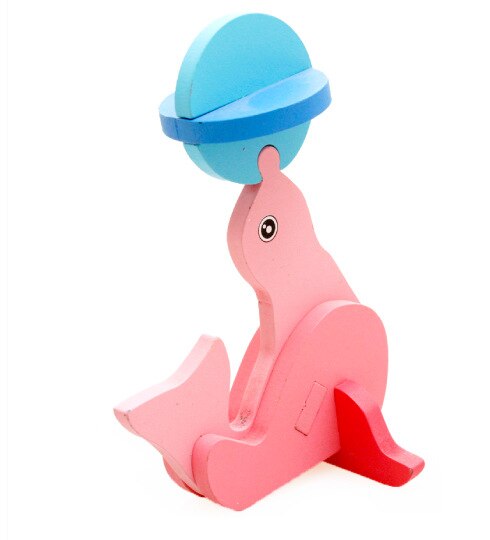 MWZ Cartoon zwierząt zabawki dla dzieci 3D puzzle drewniane puzzle dla dzieci nauka zabawki edukacyjne dla dzieci Handmade DIY zabawki: dolphin