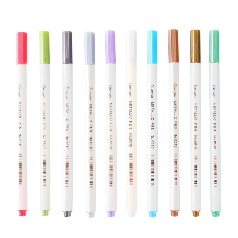 Pennarelli metallici per pittura su vetro pittura su roccia pietra carta fai-da-te creazione di ceramiche in plastica superficie metallica in legno: 10 colore il giro tip