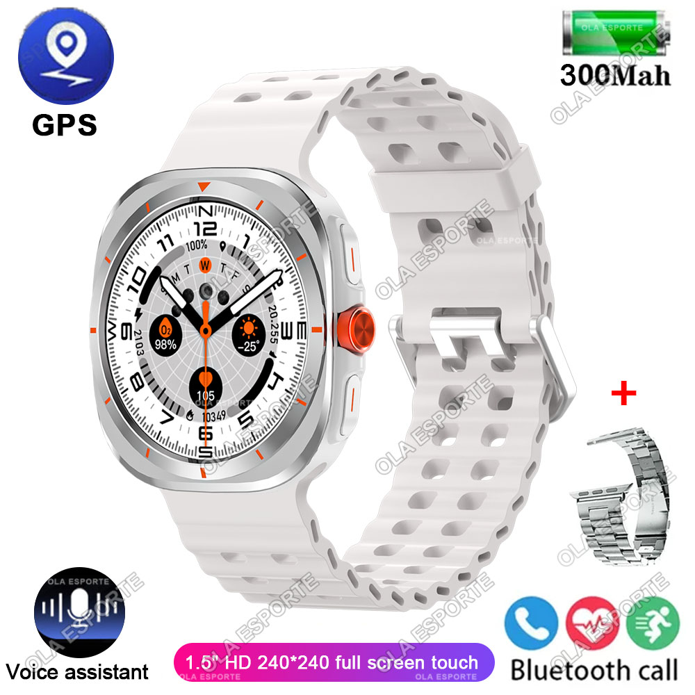 Watch 7 Ultra GPS Smartwatch 1.52'' AMOLED BT Calls Blood Oxygen Monitoring Waterproof Outdoor Smart Watches for Man For Samsung: PURPLE