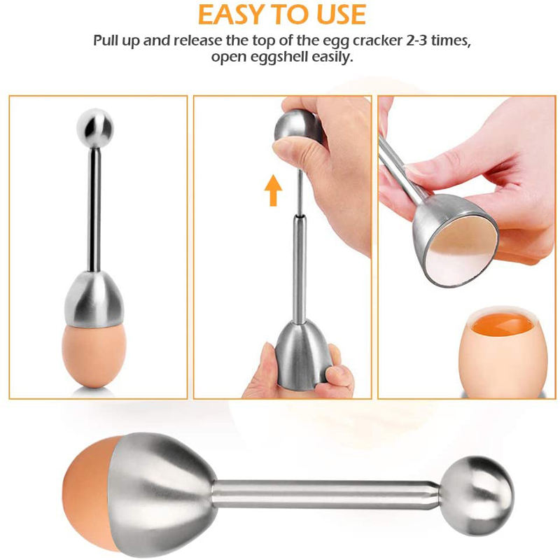 Coupe-œufs en acier inoxydable, ciseaux à œufs crus ouverts, outils de cuisine créatifs