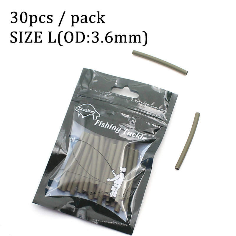 30 stk karpefiskeri tilbehør silikone rig rør vanddamp varmekrympeslange til karpe fiskeri ronnie rigs terminal grej: 30 stk-l