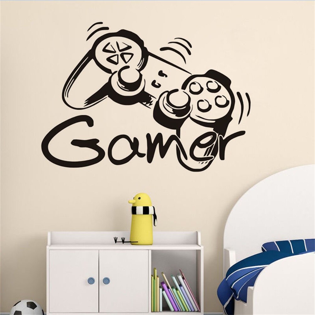 Gamer Wall Sticker Removable Wall Decoration Vinyl Wallpaper For Kids Boys Room Decor Decals Door Game Poster Sticker