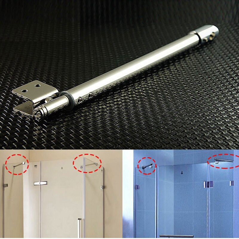 304 Stainless Steel Adjustable Shower Glass Door Fixed Rod Bathroom Glass Support Bar Beveled Clip Wall to Glass Fixed Clamp