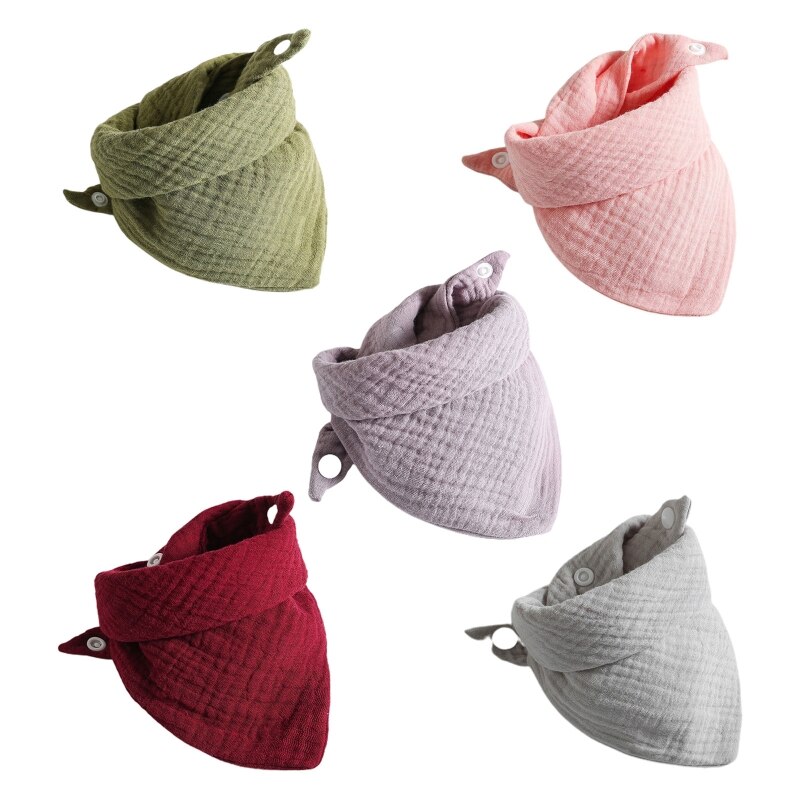 5 Pcs/set Soft Cotton Baby Face Towel Bath Towel Absorbent Gauze Newborn Burp Cloths Kids Washcloth Handkerchief Feeding Towel: Triangle bib-A3