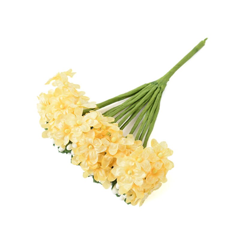 Ramo de margaritas artificiales para decoración de fiestas, ramo de flores de seda pequeña para boda, corona de bricolaje para el hogar, caja de , suministros de álbum de recortes, 12/36 piezas: 12pcs / B04