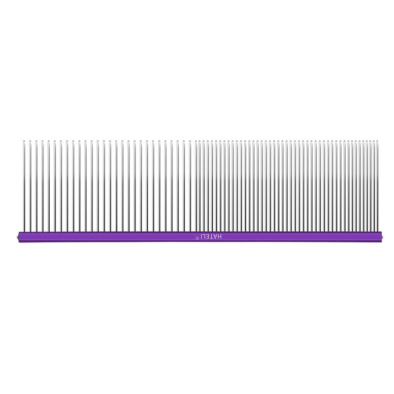 Pente de cabelo para animais de estimação, 16/19cm, para cachorro, gato, desembaraçador, corte de pele, despedida, escova, ferramenta de aliciamento para longo ​ Cabelo Encaracolado Pet: XS / YELLOW