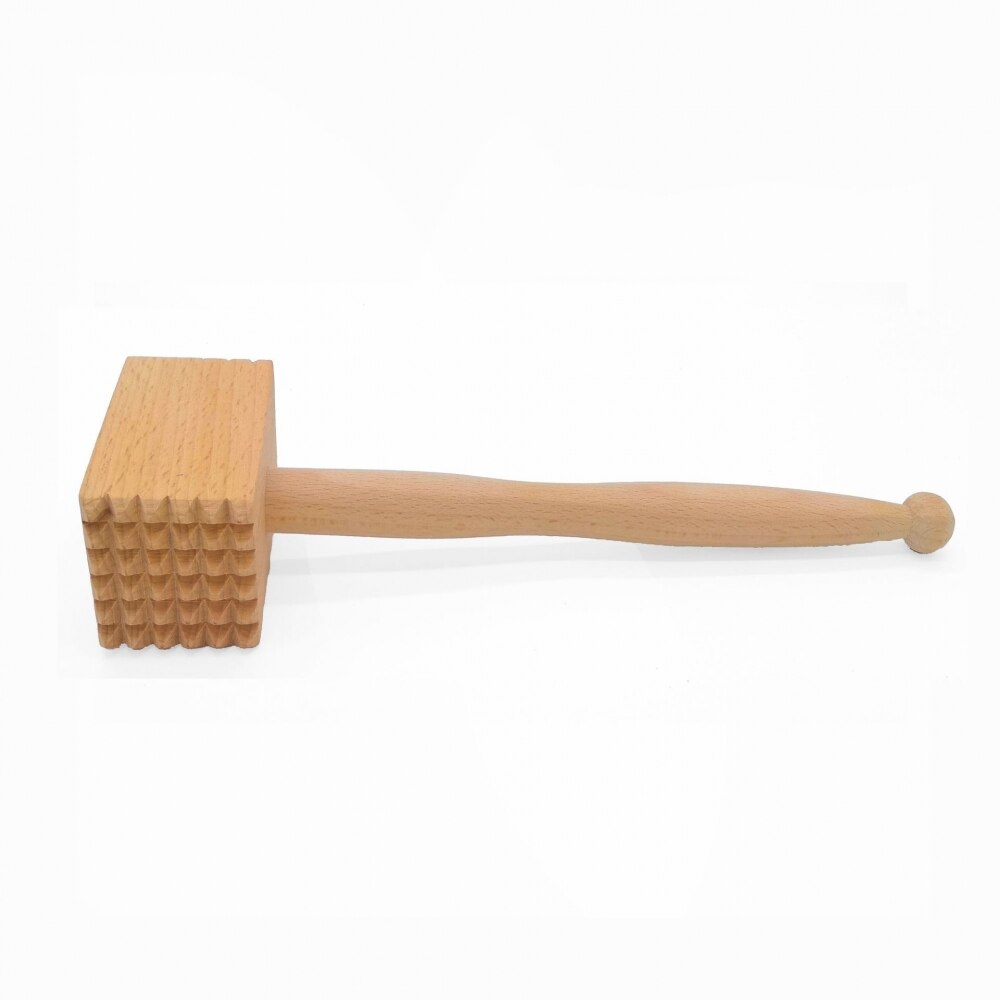 Beech Wood Household Meat Hammer Beef Steak Mallet With Handle Simple Manual Seafood Meat Hammer Portable Kitchen Tool Utensils: Default Title