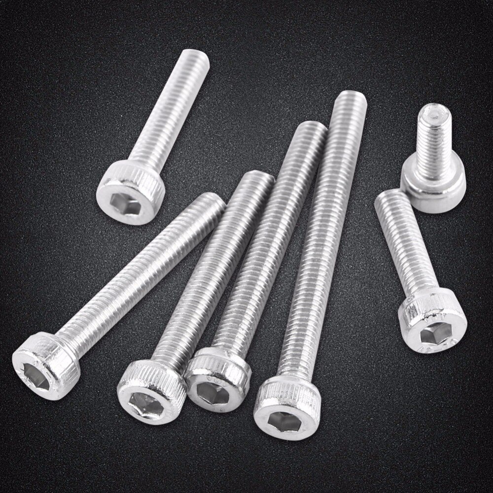 100pcs/set M3 Stainless Steel SS304 Hex Socket Screws Cap Head Screws Set Bolts Nuts Fastener Supply Assortment Kit 6-20mm