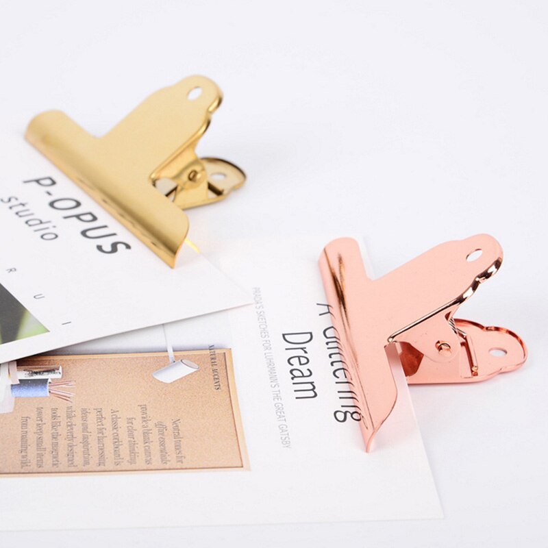 2 Colors /Lot Stainless Steel Binder Paper Clip Metal Electroplated Clamp Spring Clip Office & School Supplies Stationery