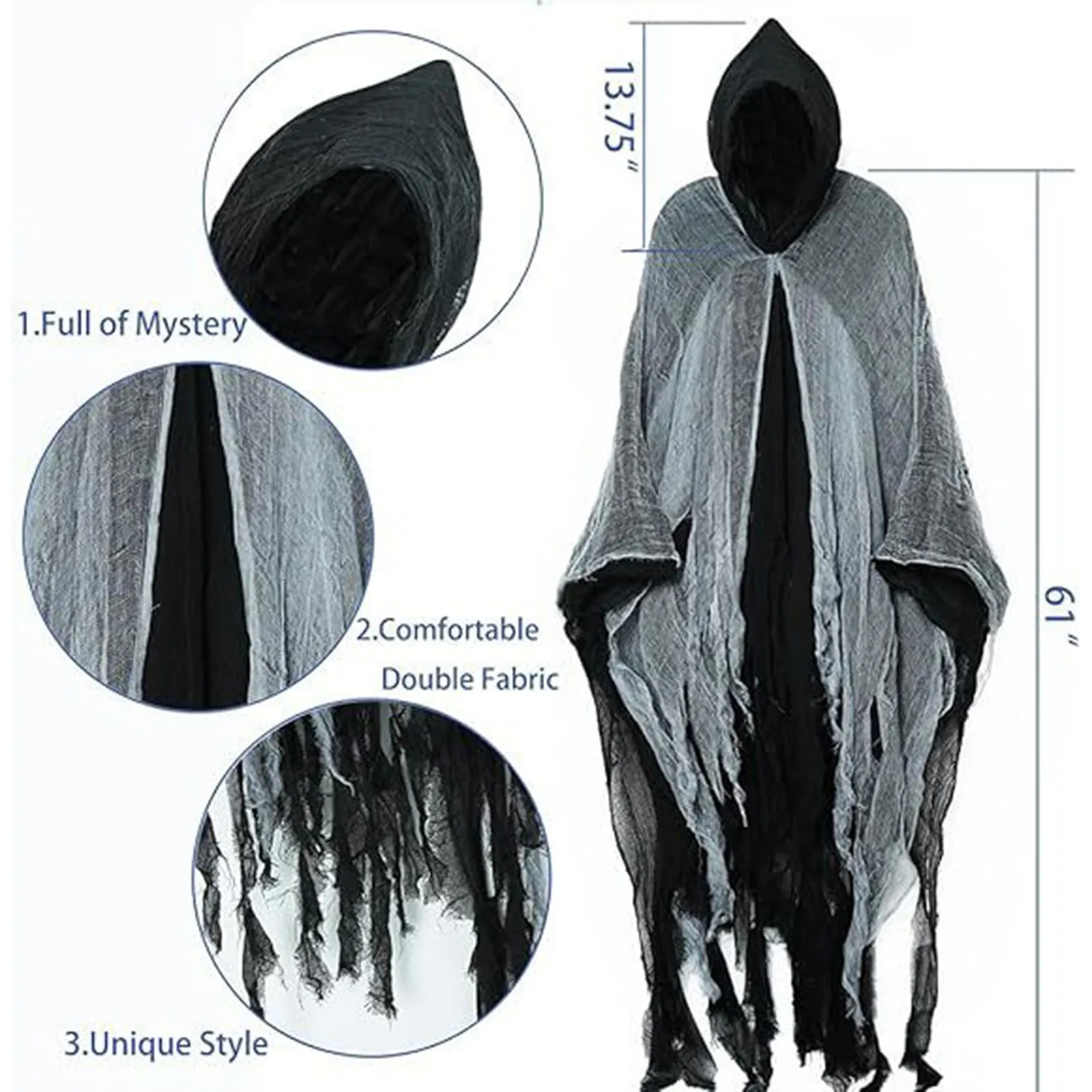 Trajes de bruxa halloween adulto manto vampiro com capuz cosplay traje manto assustador grim reaper vestir-se brincadeira horror traje adereços