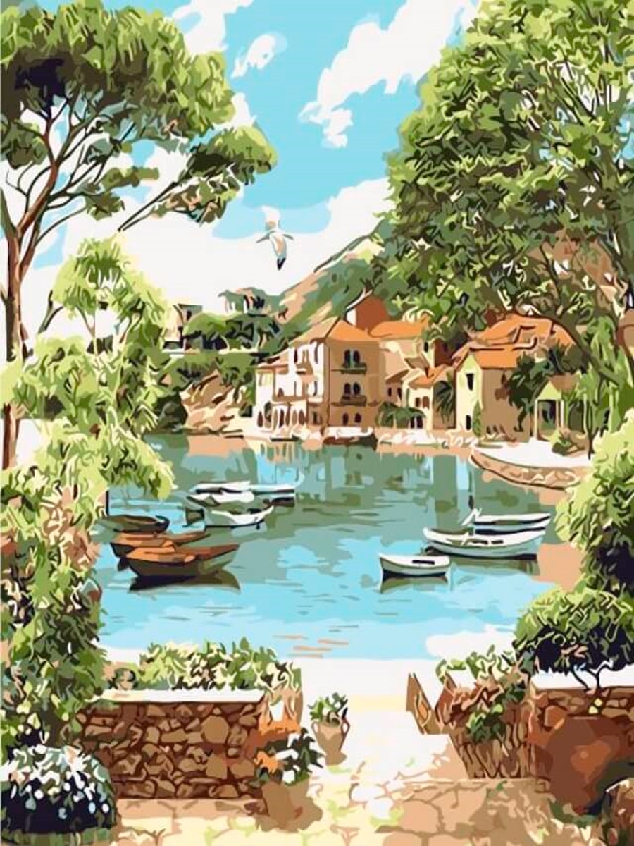 HUACAN Painting By Numbers Tree Scenery Drawing On Canvas HandPainted Picture By Number Bridge Landscape Kits Home Decor: SZHC5414
