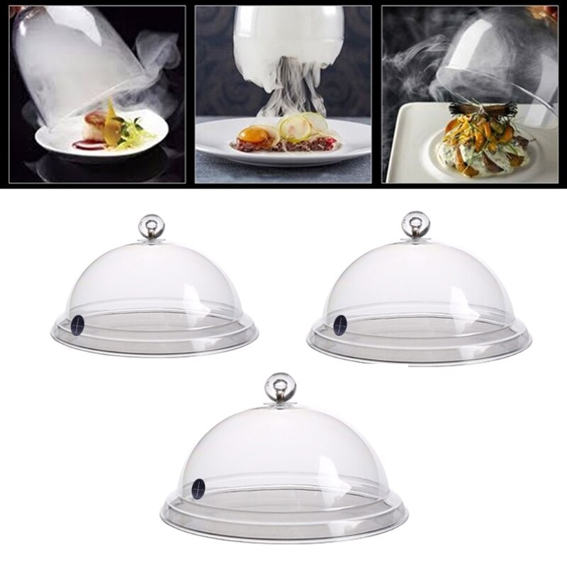 Home Smoking Dome Cover Kitchen Cooking Smoke Hood Acrylic Smoke Infuser Cloche W0YD