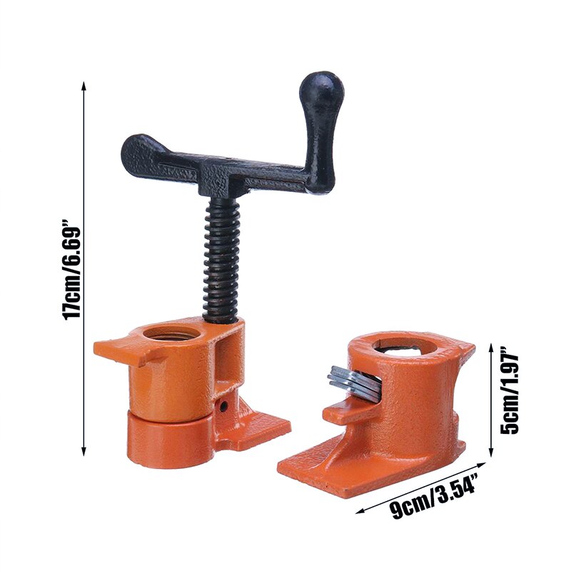 3/4 Inch Heavy Duty Pipe Clamp for Woodworking Wood Gluing Pipe Clamp Steel Cast Iron Pipe Clamp Fixture Carpenter Hand Tool