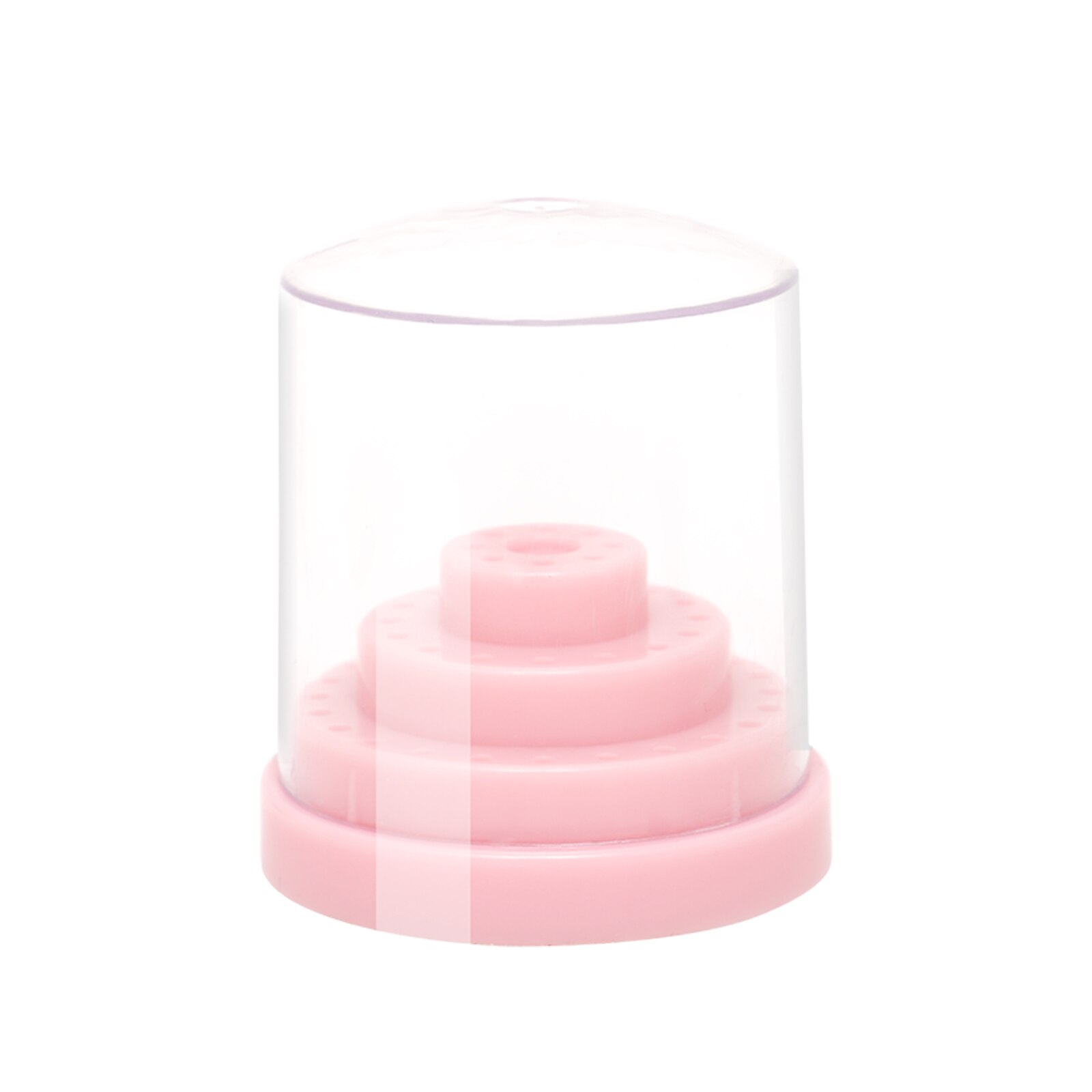 2 größen 48 Löcher Nagel Kunst Bohrer Stand Anzeige Lagerung Leere Kasten Halfter Container Manikübetreffend Acryl Abdeckung Werkzeuge Zubehör: groß - Rosa