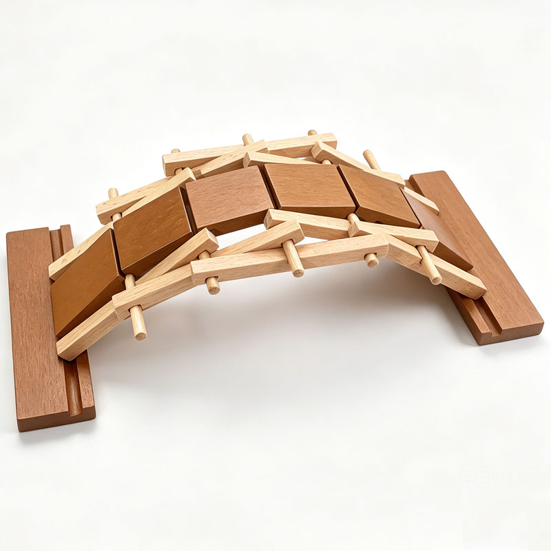 Houten boogbrug Ingenieursconstructie LuBan Breinbrekers Pen-en-gat vergrendelende bouwspeelgoed Creatieve ideeën