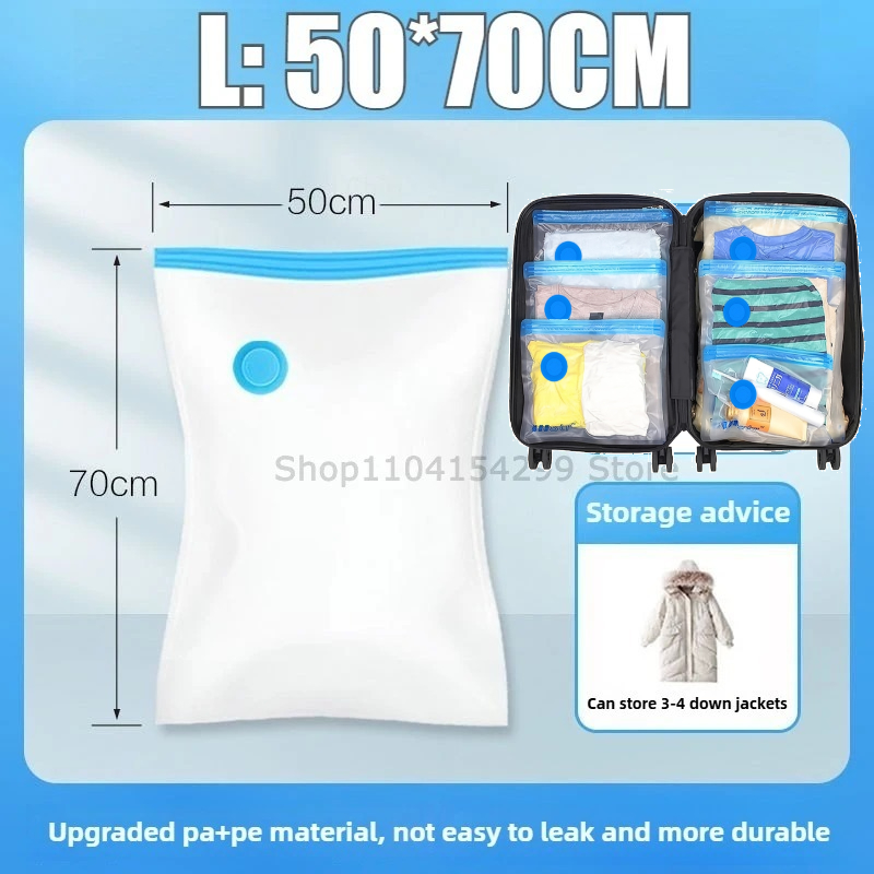 Vacuum Storage Bags Vacuum Seal Bag Space Saving Bags for Comforters Clothes Pillow Bedding Blanket Storage: WHITE