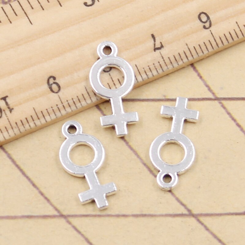 30 stk sjarm kjønn mann kvinne symbol 17 x 8mm tibetansk sølvfarge anheng antikke smykker å lage gjør-det-selv håndlaget håndverk: Hunn