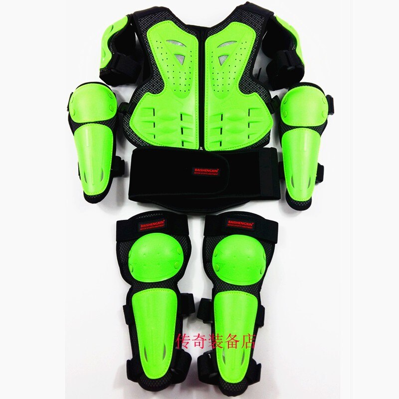Barn motorcykel motocross krop jakke vest rustning børn bryst rygsøjle beskyttelse gear med albue skulder knæpude i 5-14 år