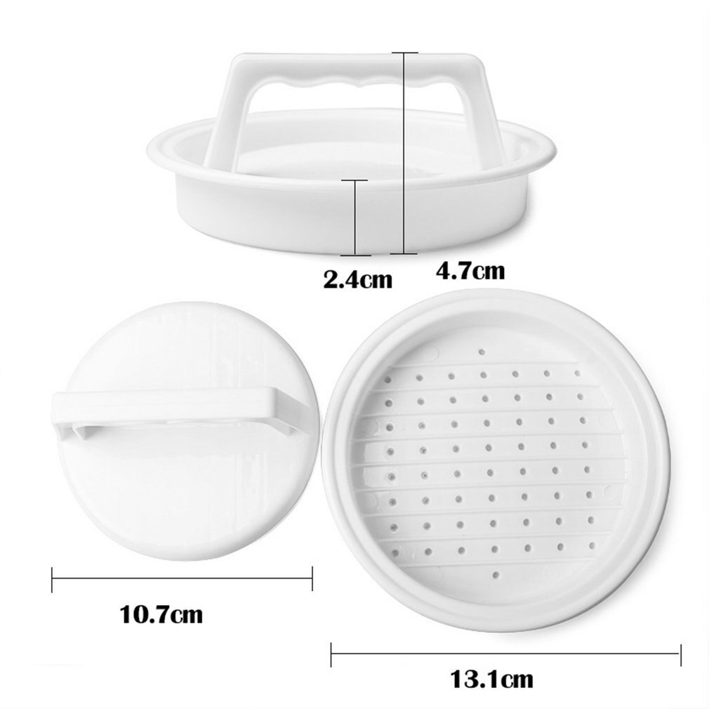 Multifunctional Kitchen Cooking Tool Round Shape Food Grade PP DIY Hamburger Meat Press Tool Meat Burger Maker Mold
