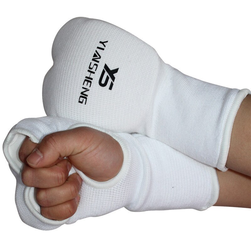 Fri storlek karate muay thai handskar palmskydd mma kampsport händerskydd tkd skyddsboxar boxning grappling redskapsdynor svart