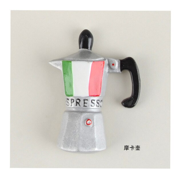 Accessoires créatifs pour café en 3D | Aimant pour réfrigérateur, dessin animé Moka, Pot de café en forme de tasse, Note magnétique, décoration par absorption et absorption: 5