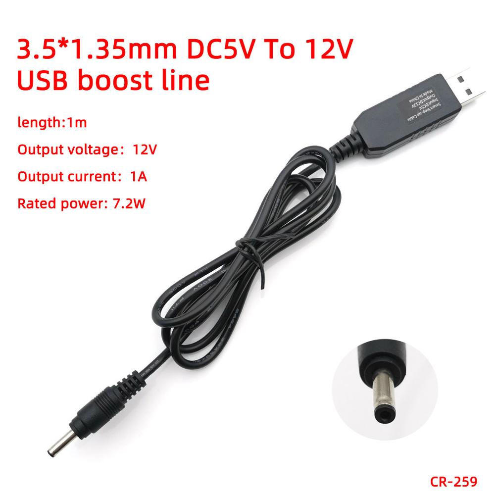 Dc 5v to 9v/12v usb  to 3.5*1.35mm 4.0*1.7 charge power boost step up kabel konverter adapter legetøj mobil strømforsyning boost wire: 3.5-1.35 12v 1a 1m