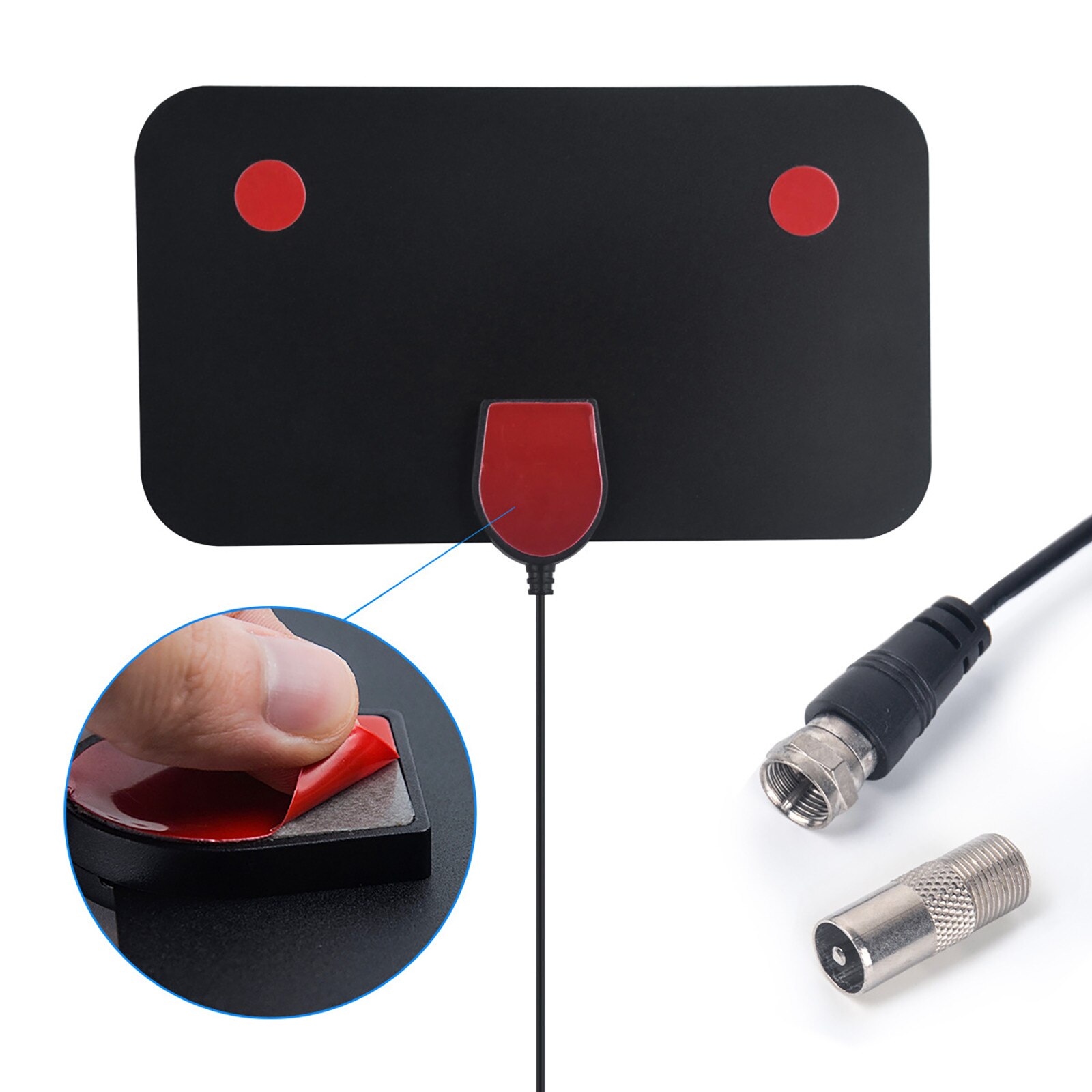 Mini antenne Tv numérique d'intérieur, onde terrestre, adaptateur Iec, tête F, réception de signaux de diffusion Tv Hd gratuits