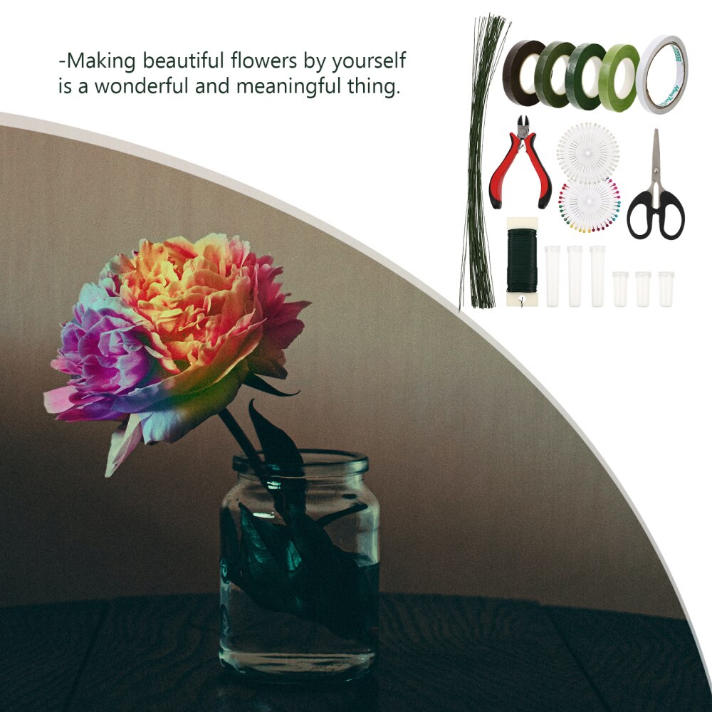 1 Set Flower Arrangement Tool Kit Floral Tape Stem Wrap Wire and Wire Cutter