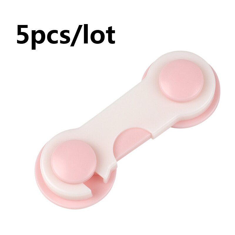 Child Safety Cabinet Lock Baby Proof Security Protector Drawer Door Cabinet Lock Plastic Protection Kids Safety Door Lock: 5pcs pink