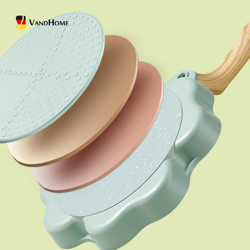 WORTHBUY 4 Holes Frying Pan Pot Non-Stick Saucepan For Hamburger Egg Omelet Pancake Pan Thickened Cooking Pan Kitchen Cookware