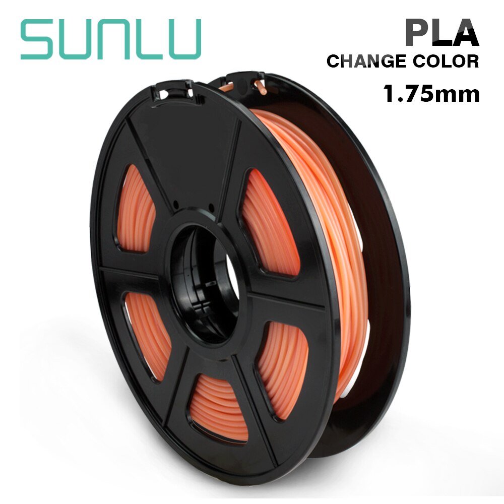 SUNLU 3D Printer PLA Filament Temperature Change Color 1KG Spool 1.75mm Dimensional Accuracy +/- 0.02mm Orange To Green Filament