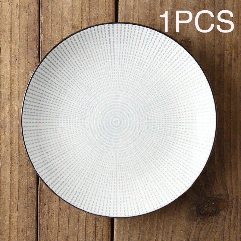 Vajilla de cerámica de estilo occidental para el hogar, plato plano de 8 pulgadas, estilo nórdico japonés, , moderno y Simple: C-6