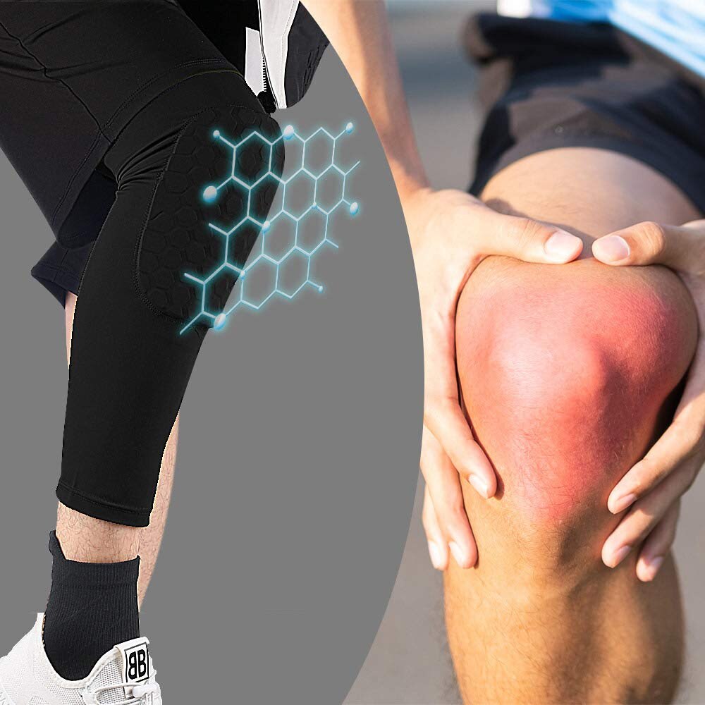 1 par (2 uds) rodilleras mangas largas de compresión para piernas tirantes para baloncesto fútbol y todos los deportes de contacto, niños adultos mujeres hombres