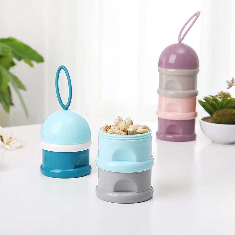 3 capas estilo Rana portátil de almacenamiento de alimentos para bebés cajas de leche en polvo de dibujos animados de cereales esenciales Toddle Kids fórmula contenedor de leche