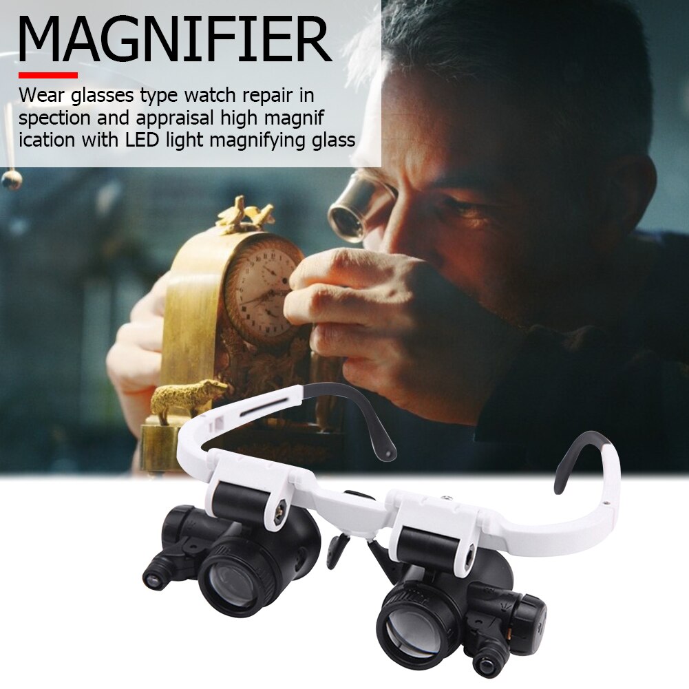 8X/15X/23X Lens Head Wearing Magnifier Glasses Loupes with LED Portable Observation Magnifying Eyewear набор инструментов