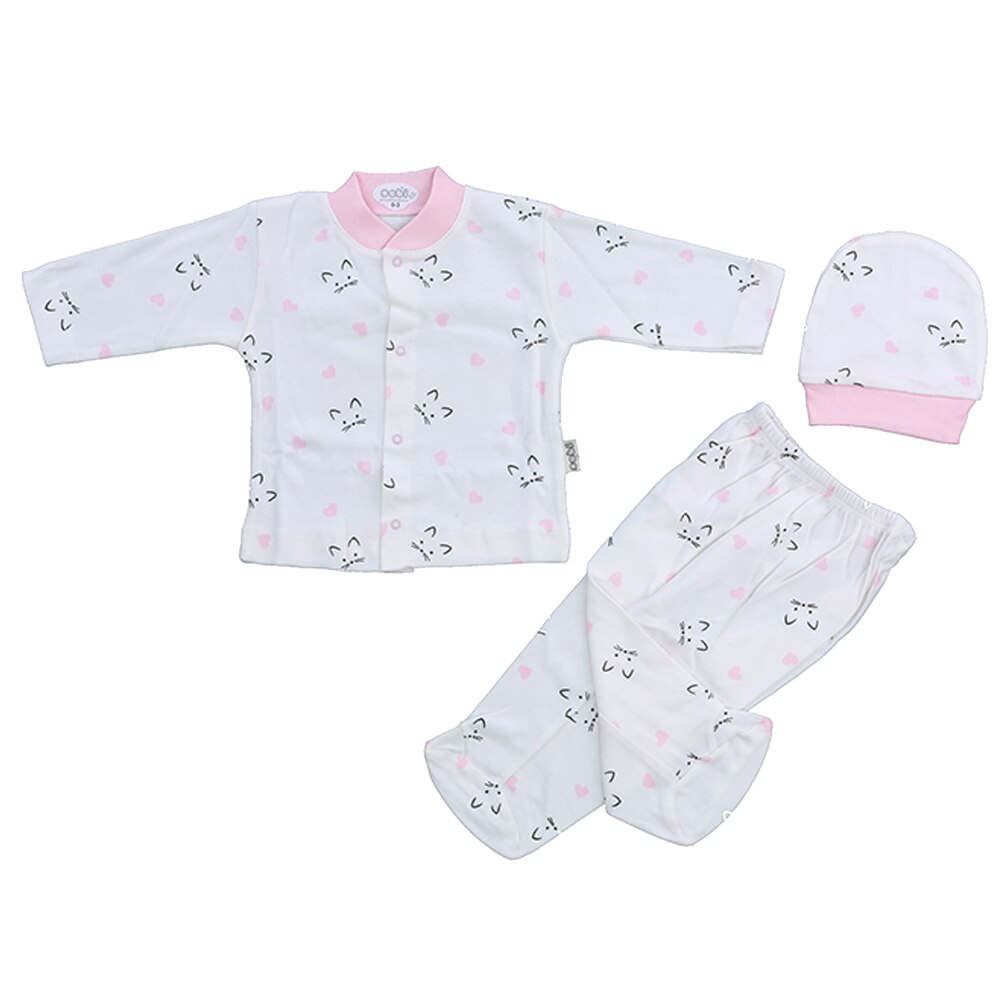 Baby Pyjama Jurk Kleding Voor Meisjes Jongens Nachtkleding Kinderen Nachtkleding Pasgeboren Sets Badjas 0-3 Maand Vier Seizoen katoen: Bej-pembe