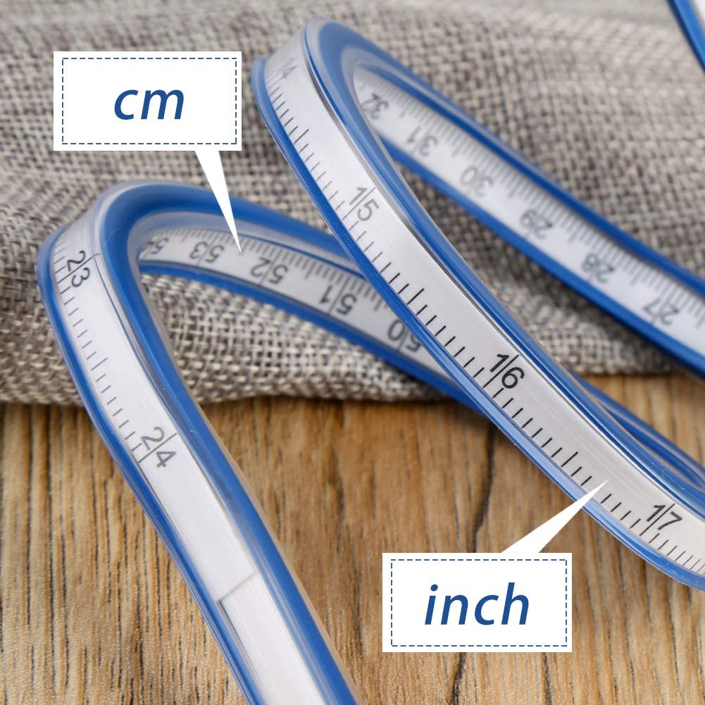 60cm/24in Flexible Curve Ruler Multifunctional Drawing Ruler Tools Woodworking Tailors Pattern Student Measuring