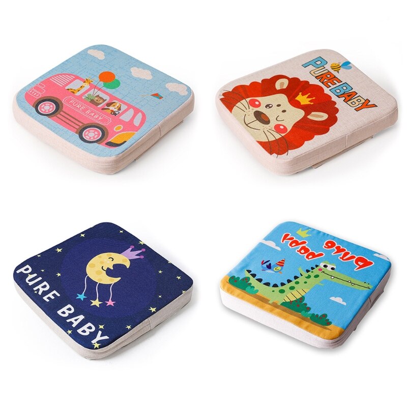 Portable Cartoon High Chair Pad Booster Dining Room Detachable Sponge Increasing Seat Cushion Safety Buckle for Toddler Kids Ba