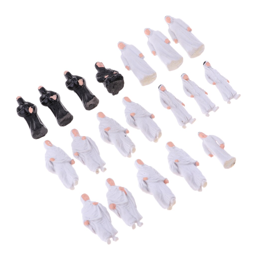 20Pcs Plastic Unpainted 1:50 Scale Model Figures People Arabian Arabs Models